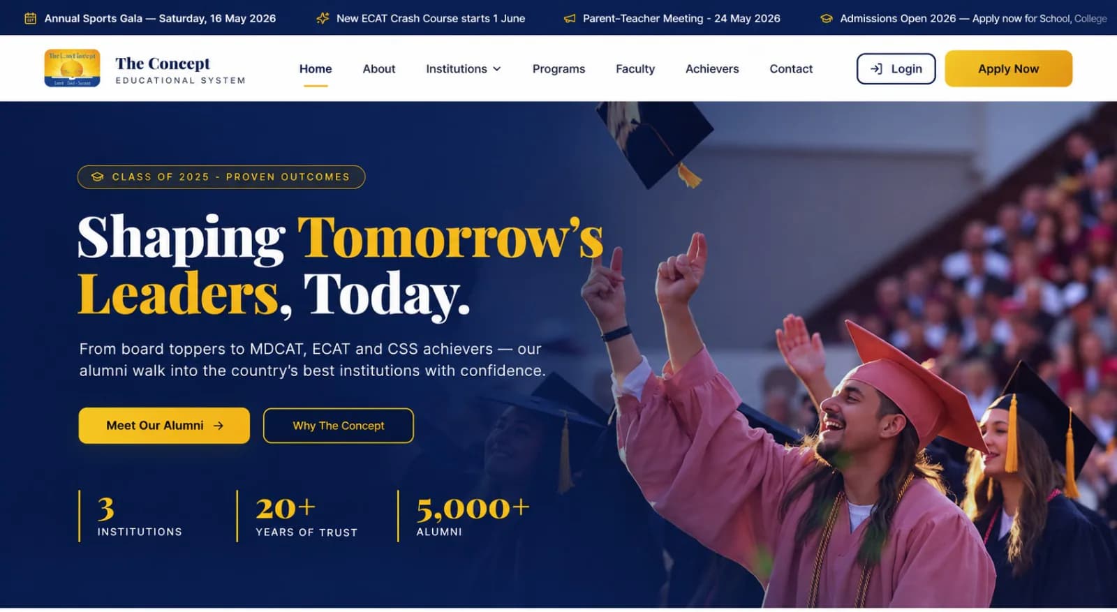 AI School ERP public website homepage