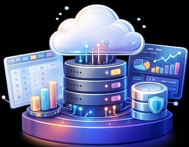 Data and business intelligence services illustration