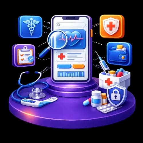 Healthcare software development services illustration