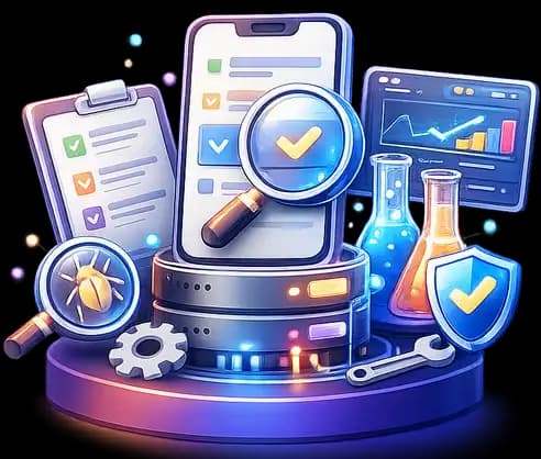 Software testing and QA services illustration