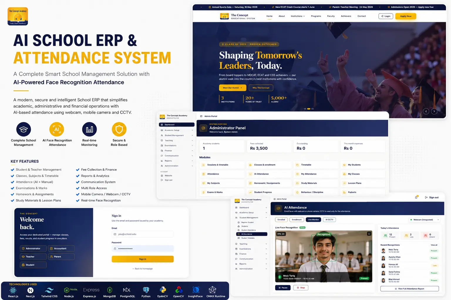 AI School ERP product showcase